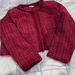 Women’s L hot pink chained blazer - new